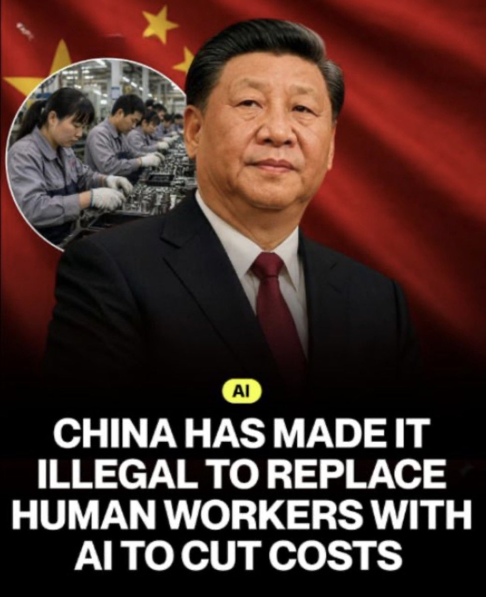 imcallingyouou2's tweet image. Amazing #China bans ai replacing human workers to save on operating costs, yet is one of the worst human rights violators, pays sweat shop wages, and has no focus on safety, working conditions or worker rights. #auspol #Beijing #ai