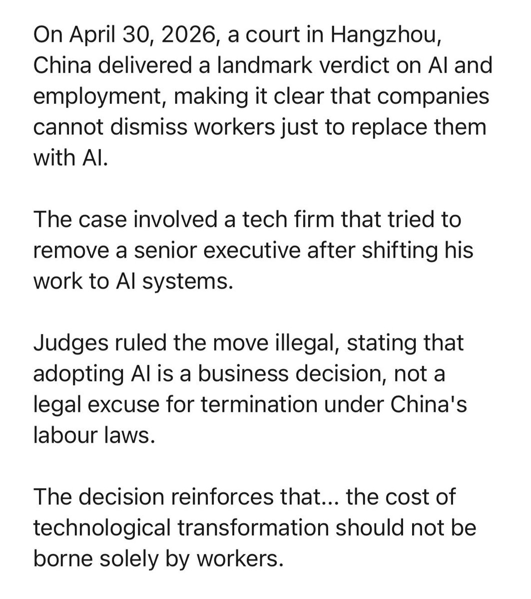 imcallingyouou2's tweet image. Amazing #China bans ai replacing human workers to save on operating costs, yet is one of the worst human rights violators, pays sweat shop wages, and has no focus on safety, working conditions or worker rights. #auspol #Beijing #ai