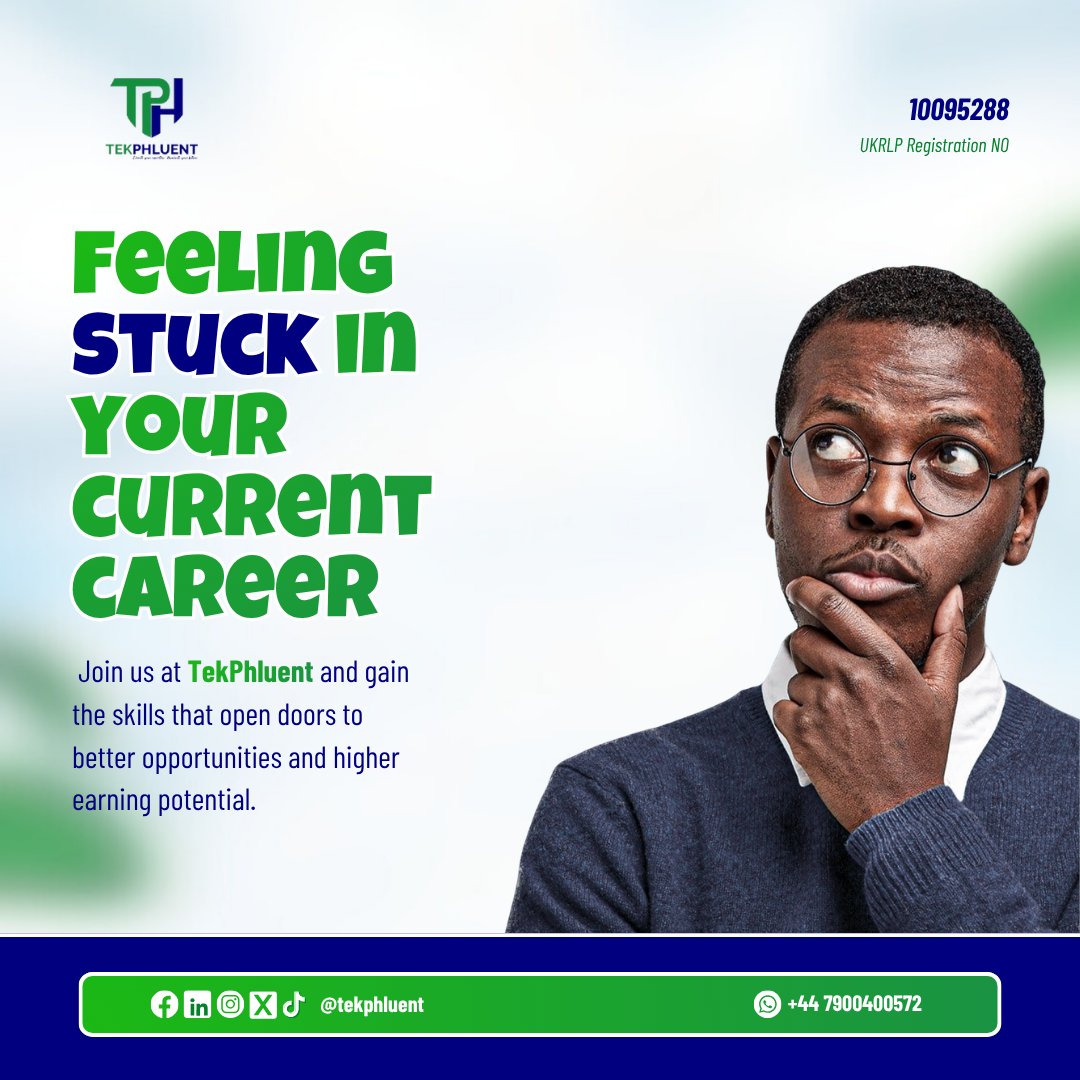 tekphluent's tweet photo. Feeling stuck in your career? It might be time to learn something new and unlock better opportunities with TekPhluent 🚀 

#CareerGrowth #LearnNewSkills #TechOpportunities #Upskill #CareerDevelopment #TekPhluent https://t.co/pZH8xCxJPQ