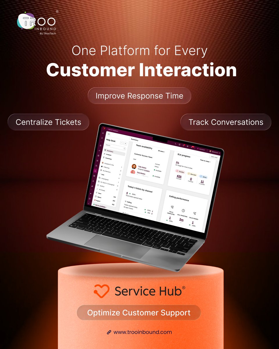 trooinbound's tweet image. Customer support shouldn’t be a juggling act.

With HubSpot Service Hub, manage everything in one place, built to fit your workflow and scale with your business.

#HubSpot #HubSpotPartner #CustomerSupport #ServiceHub #RevOps #CustomerExperience #CRM #TRooInbound