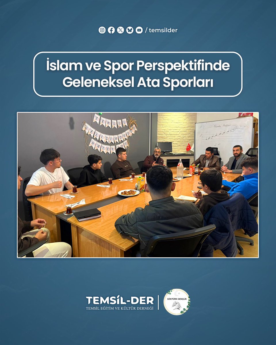 temsilder's tweet photo. Göktürk Gönül Elçileri ile ortaklaşa düzenlediğimiz gençlik buluşmalarında, 1 Mayıs Cuma günü Abdullah Yıldırım tarafından “İslam ve Spor Perspektifinde Geleneksel Ata Sporları” başlıklı bir konuşma gerçekleştirildi.

Haberin detayları için: https://t.co/aws027G7y3 https://t.co/fQHE0xVy97