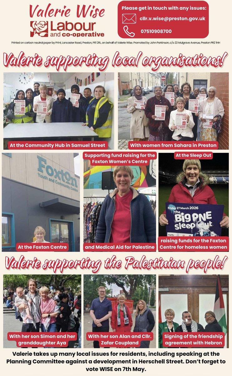 martynrolly's tweet photo. Last few leaflets delivered for @prestonlabour @valeriewise100
She has worked incredibly hard during her term of office, both in her community and on the #PrestonModel
We’ve seen no other candidates out in the ward.
#VoteLabour May 7 in Fishwick & Frenchwood https://t.co/OeS22048Kv