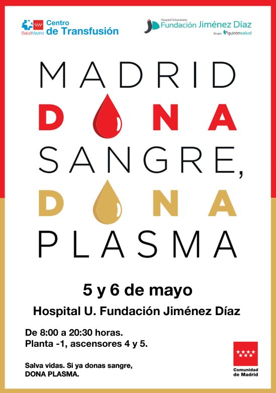 Hospital_FJD's tweet photo. #Agenda 📆 Mañana y el miércoles 6 de mayo celebraremos un nuevo maratón de donación de sangre en nuestras recién estrenadas instalaciones, que han sido ampliadas, renovadas y completadas, además de ubicadas en la planta -1. ¡Te esperamos de 8:00h. a 20:30h. para donar vida! https://t.co/6ec45etNAq
