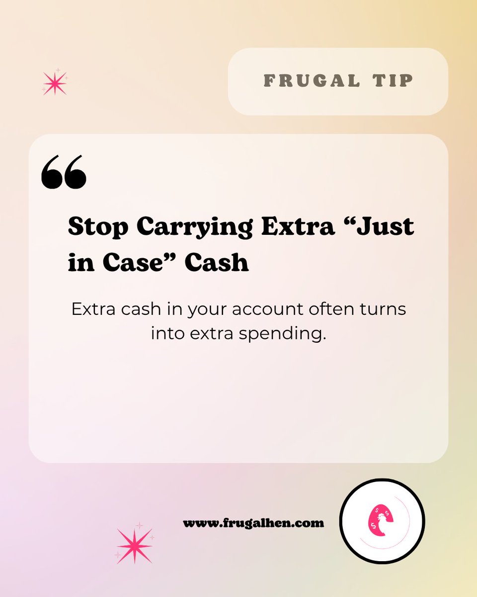 FrugalHen's tweet photo. Extra cash sitting there feels like a cushion, but it usually turns into extra spending if it’s not assigned. Giving it a job is what actually keeps it.
#FrugalHen #MoneyTips #SpendSmart https://t.co/ORUHD0Nq44