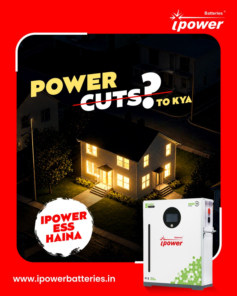 ipowerLi_ion's tweet photo. 𝐏𝐨𝐰𝐞𝐫 𝐜𝐮𝐭𝐬 𝐚𝐚 𝐫𝐚𝐡𝐞 𝐡𝐚𝐢𝐧? Tension kyu!
Switch to 𝐈𝐩𝐨𝐰𝐞𝐫 𝐄𝐒𝐒 for reliable, uninterrupted power at home or office.
Ab light gayi toh bhi life rukegi nahi.
📞098992 01797
#IpowerBatteries #IpowerESS #ResidentialESS #energystoragesystem #PowerBackupSystem https://t.co/Ou3xns7CSi
