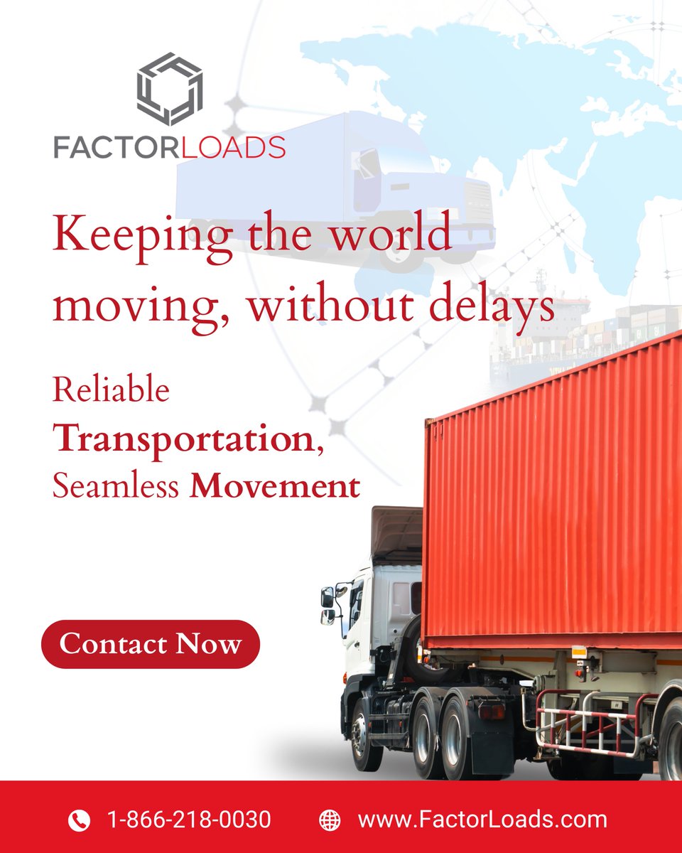 Factorloads's tweet photo. Transportation connects everything, and we help keep it moving without delays. Proud to support the industry that links our world together.
Let’s keep the world moving at https://t.co/mjN1YcueiU or call 866-218-0030.

#NTW2026 #TransportationWeek #SupplyChain #LogisticsMatters https://t.co/X151Dk91HL