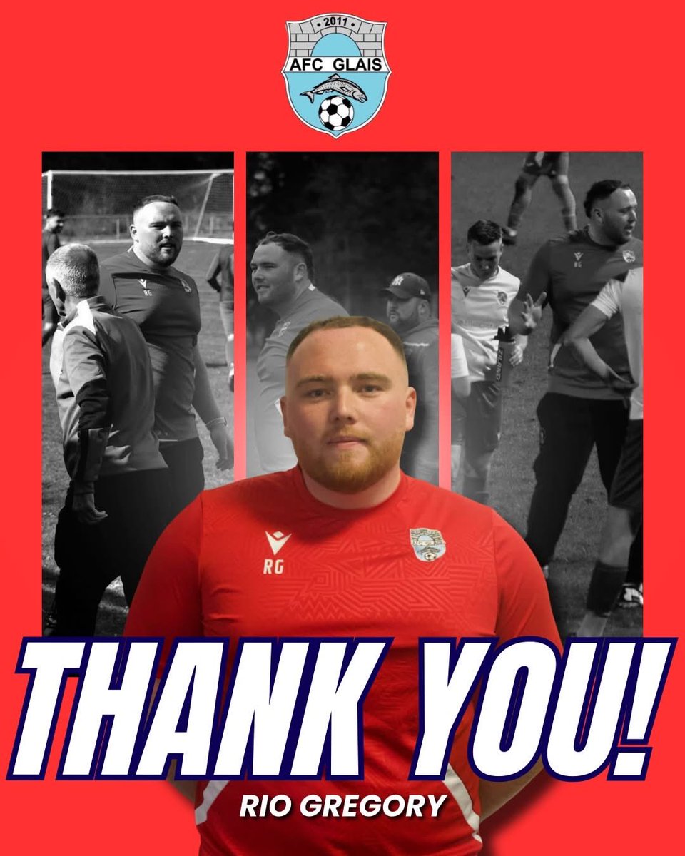 afcglais's tweet photo. AFC Glais would like to thank @RioGregory30 &amp; wish him well on his new role in the states 🤝 🇺🇸 

Rio arrived at the club 12 months ago with a clear vision and ambition to push this club in the right direction, to make AFC Glais a respected and tough to beat squad of players…. https://t.co/mUFtVb3XEb
