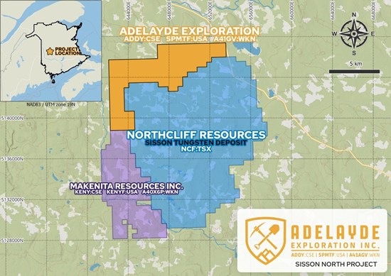 airic101's tweet photo. News for $ADDY.c - Don't sleep on this, imo. $4.5M market cap 👇👇

The Lake George Antimony Mine, directly adjacent to Adelayde's George Lake South ground, was once North America's largest primary #antimony mine. At today's price of $22 per pound, its estimated 800,000 tonnes of antimony-bearing ore carries a value of up to $1.05 billion. Adelayde is now running a geophysical survey to map what lies beneath its 4,722-acre ground in that same district.

Running in parallel: work on Sisson North, which directly borders the Sisson #Tungsten Mine, a Canadian Nation-Building Project backed by approximately $29 million CAD in combined U.S. Department of Defense and Canadian Government funding. President James Nelson: "We are well financed for all of our planned work programs and we will have several catalysts ahead of us across multiple projects."

Two work programs underway on 2 projects, a #gold drill program expected in Nevada. A multi-asset critical minerals play in a proven district, with the funding and catalysts to back it up.