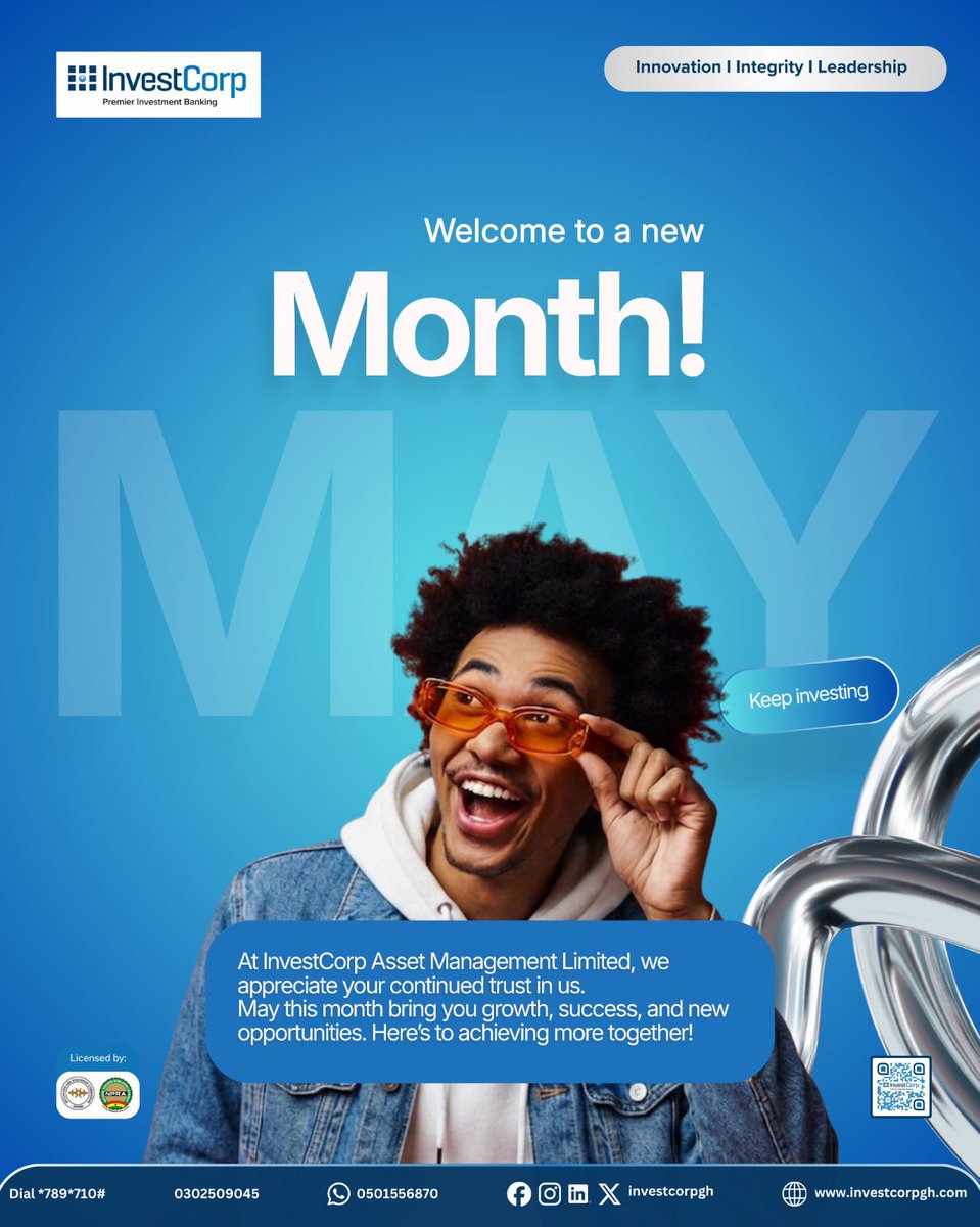 InvestCorpgh's tweet photo. A new month, a renewed focus on growth.

Thank you for trusting InvestCorp to be part of your journey, let’s keep building, investing, and achieving more together. https://t.co/xhktvjkqks