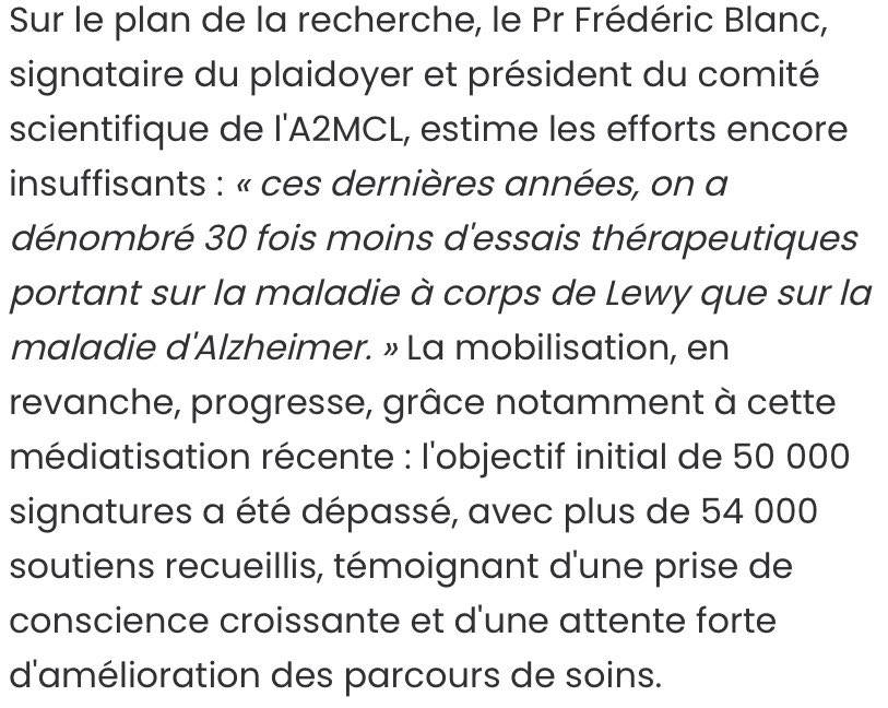 Maladie à corps de Lewy - A2MCL tweet media