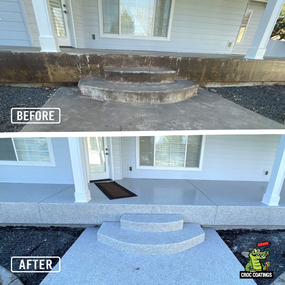 CrocCoatings's tweet image. Look how the right coating can flip your front entry 🔥

From worn out to clean, bright, and actually inviting. Same space. Totally different feel.💯

#HomeImprovement #BeforeAndAfter