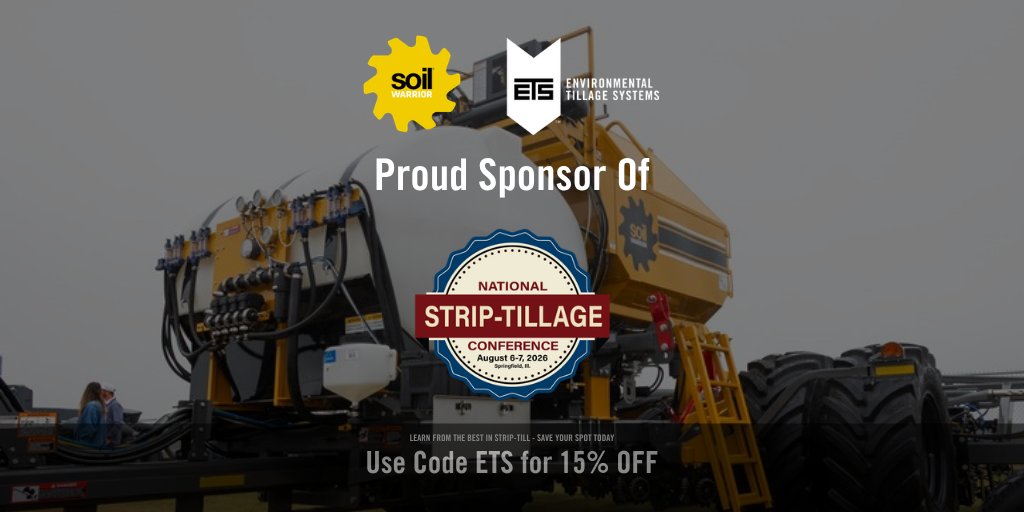 soilwarrior's tweet image. We’re excited to be a Title Sponsor of the 13th Annual National #StripTill Conference, Aug 6–7, 2026, in Springfield, Ill.! #SoilWarrior

Join us and connect with fellow farmers, pick up practical strategies and leave with ideas you can put to work right away to boost yields,