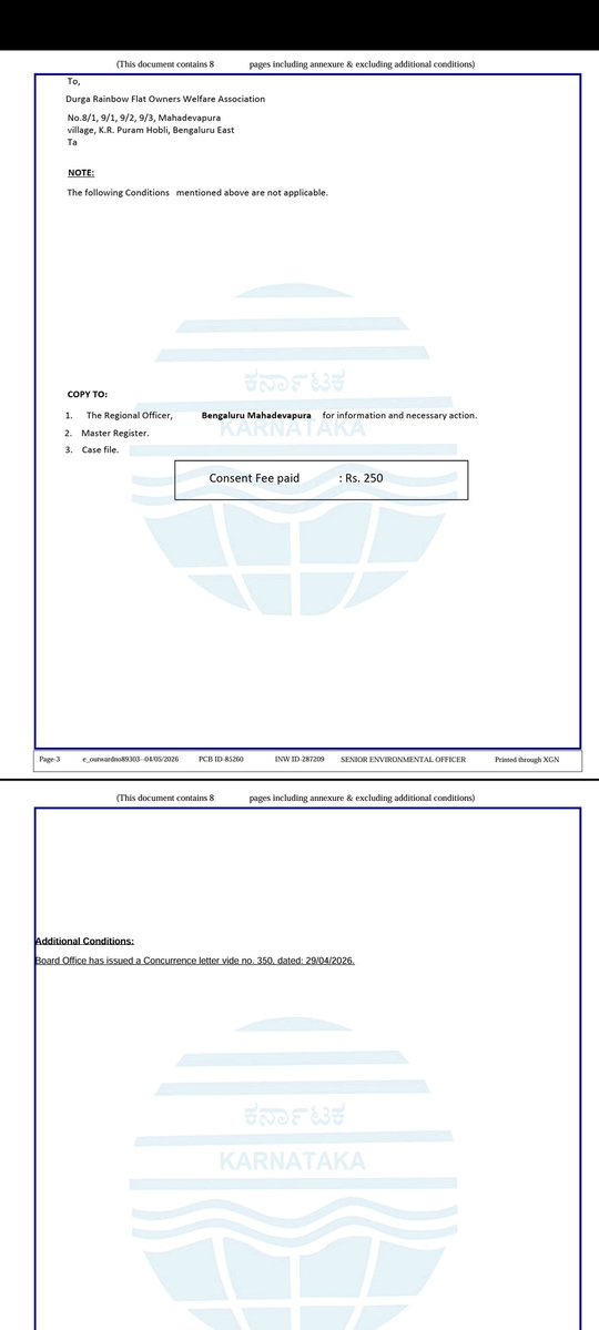 MistryPrema's tweet image. 🚨 SCAM ALERT: KSPCB selling out Bengaluru for ₹250? 🚨

​I’m exposing a massive case of corruption &amp;amp; revenue loss in the "Durga Rainbow" project. The KSPCB issued a Consent for Operation (CFO) today that ignores reality &amp;amp; robs the state.

​#KSPCB #Bengaluru #Corruption