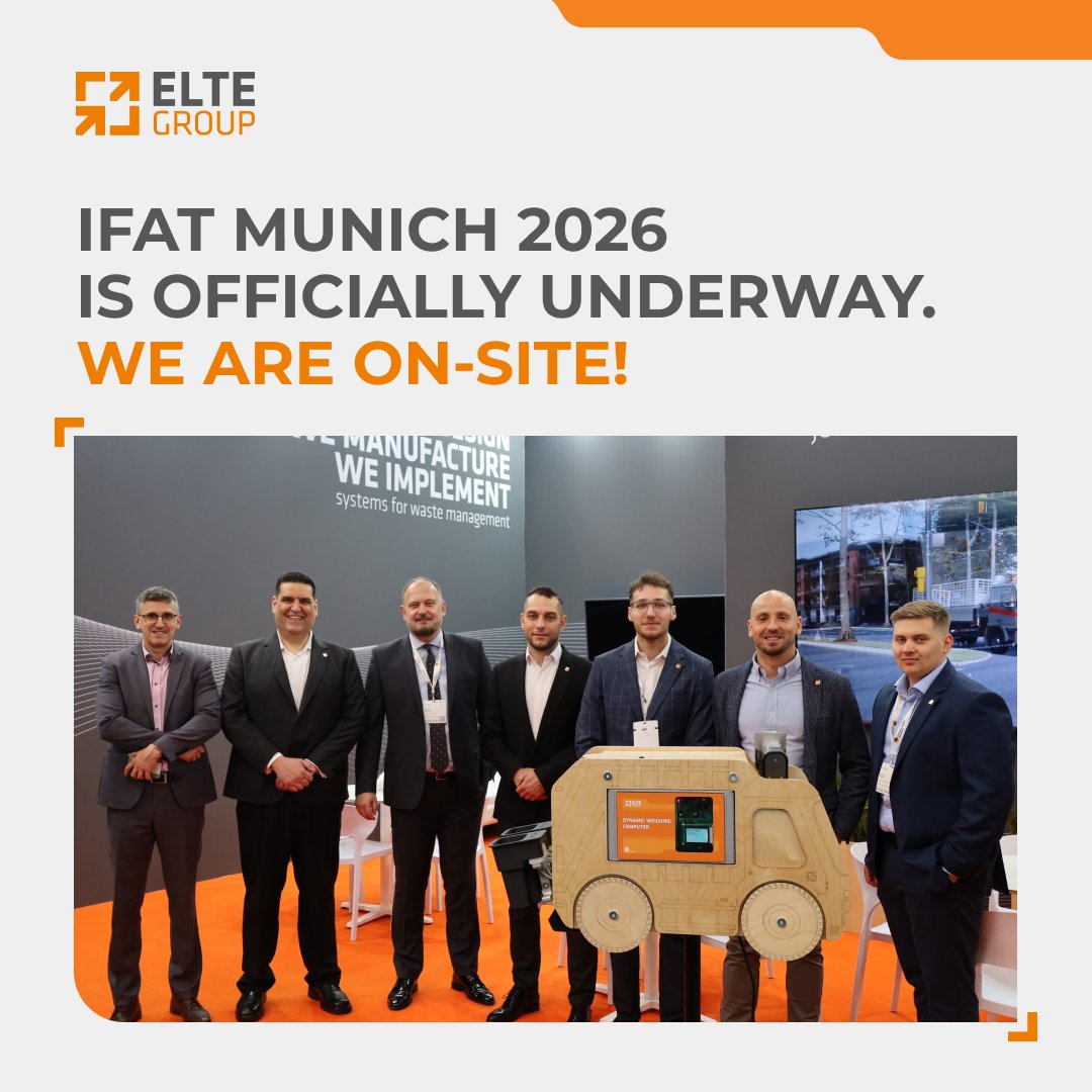 Elte_Group's tweet photo. 🌍 IFAT Munich 2026 has officially started! We are on site.

The coming days will focus on meetings, insights, and innovation, showcasing how technology supports modern waste management and smart city development. 🏙️ https://t.co/LNF3d6oYsS