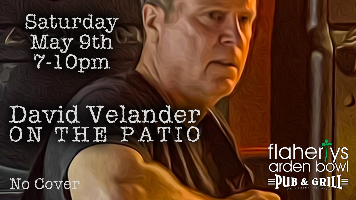 Flahertysbowl's tweet photo. Join us Sat, May 9th! David Velander plays rock, country, Americana &amp; pop hits (Eagles, Elton, Keith Urban, Noah Kahan, Matchbox 20 + more) on the patio at Flaherty's Arden Bowl, 7-10 PM.

Great music, food &amp; drinks. Come early &amp; sing along! 

See you there! https://t.co/4mfBs3mv1S