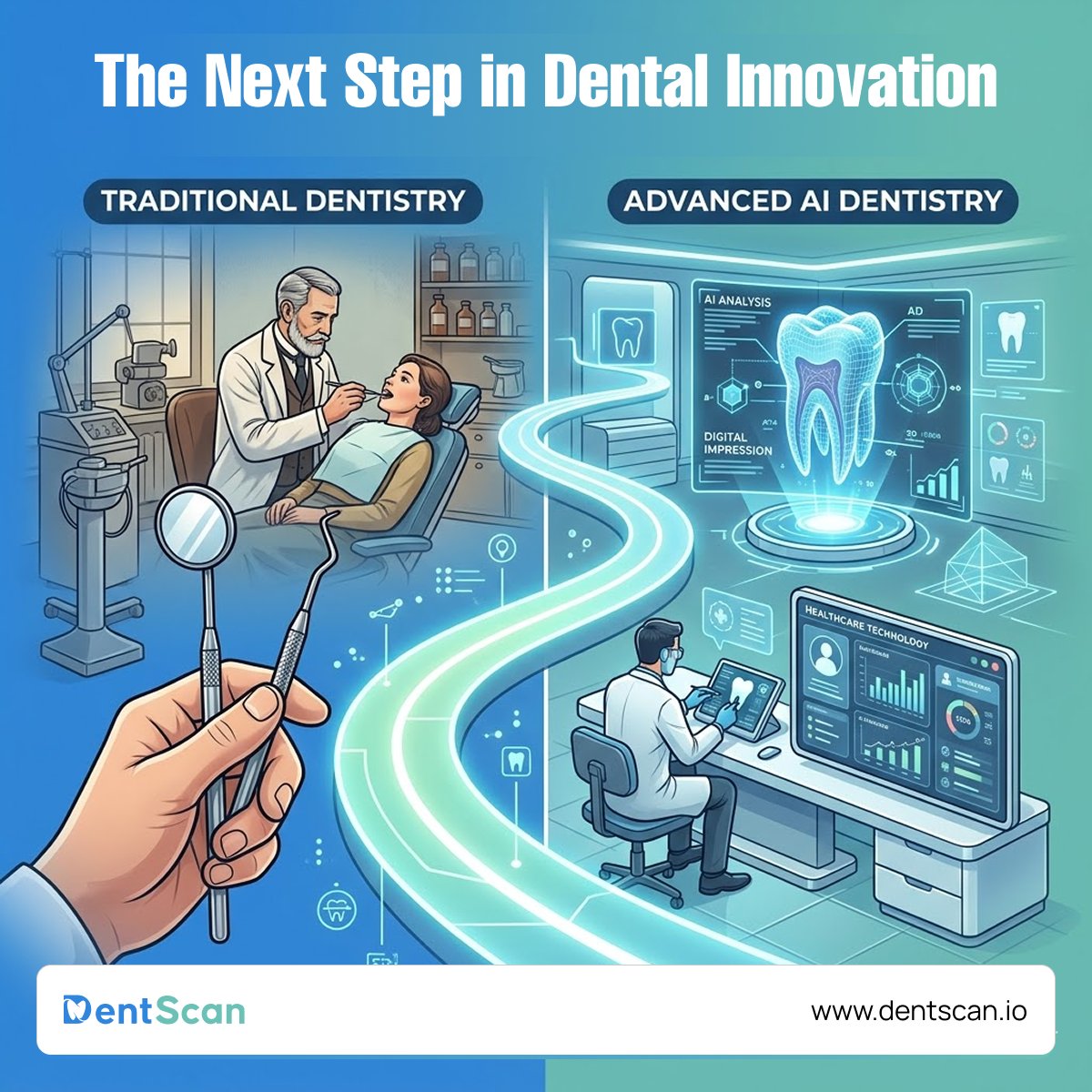 scan_dent's tweet photo. Dentistry is evolving—
from traditional to intelligent systems.

AI is redefining care.

https://t.co/nqc8Qz0qs2

#DentScan #DentalInnovation #AIinDentistry https://t.co/Zj7MgvcwQR