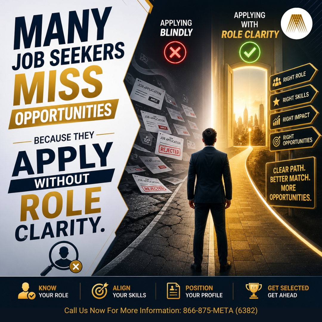 MetaSenseInc's tweet photo. Applying to multiple unrelated roles reduces selection chances 🎯
MetaSense Inc. guides candidates toward focused and strategic applications 🚀📈

📞 Call: 866-875-META (6382)
🔗 Website: https://t.co/BMmn1nhHHb

#JobStrategy #CareerTips #MetaSenseInc https://t.co/SOzAfRenPW