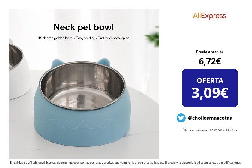 ChollosMascotas's tweet image. ❌ Precio anterior: 6,72 € 
💶 OFERTA: 3,09 € (-54%)

✅ Cómpralo aquí 👉 bit.ly/4empsg5

Cuencos de alimentación de acero inoxidable para gatos, comedero inclinado creativo encantador para perros y gatos, 1 unidad

 #Mascotas #AliExpress