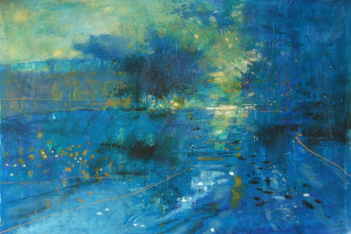 davidbezartist's tweet image. L1450 Wyre acrylic and oil on paper 12x18 inches. Details in alt text.
#River #Landscape #Painting