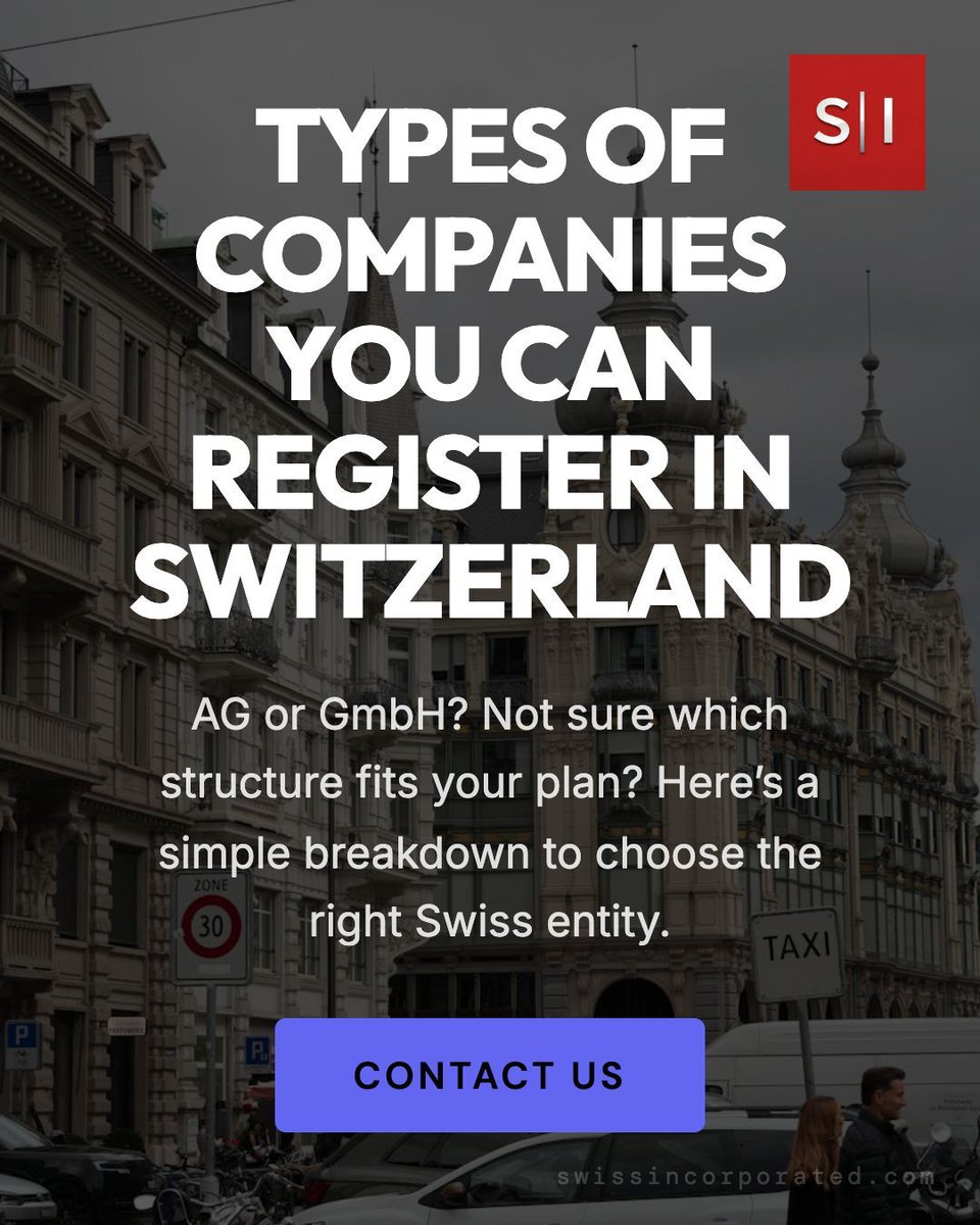 SwissIncorp's tweet image. AG or GmbH — which one is right for your business? 🇨🇭
Choosing the right structure is the foundation of your Swiss expansion.

🚀 Start your Swiss company today: swissincorporated.com
#Switzerland #CompanyFormation #SwissIncorproratedAG #BusinessSetup
