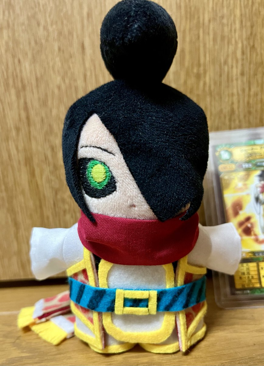 #オレカ手芸部
ついについに！剣豪ヒエンぬい完成！！！
全パーツ着脱可能&amp;細部にこだわった結果かなりふっくら着ぶくれましたが我ながら可愛くできたかと思います！！！