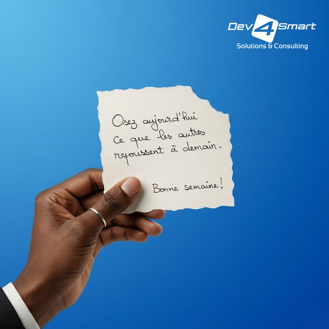 dev4smart's tweet photo. Ce lundi, osez sortir de votre zone de confort, testez, lancez-vous et donnez vie à de nouvelles idées. https://t.co/lwOBW2StJU