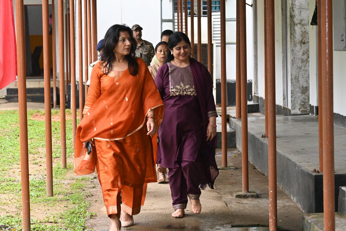 RCWASilchar's tweet photo. Academic Session 2026-27 begins at CRPF Montessori School, Silchar! President RCWA Smt. Seema Singh inspected the school &amp; shared chocolates with kids on 04.05.2026. #CWA #CRPF #GoodVibes https://t.co/CQO9nh0BaS