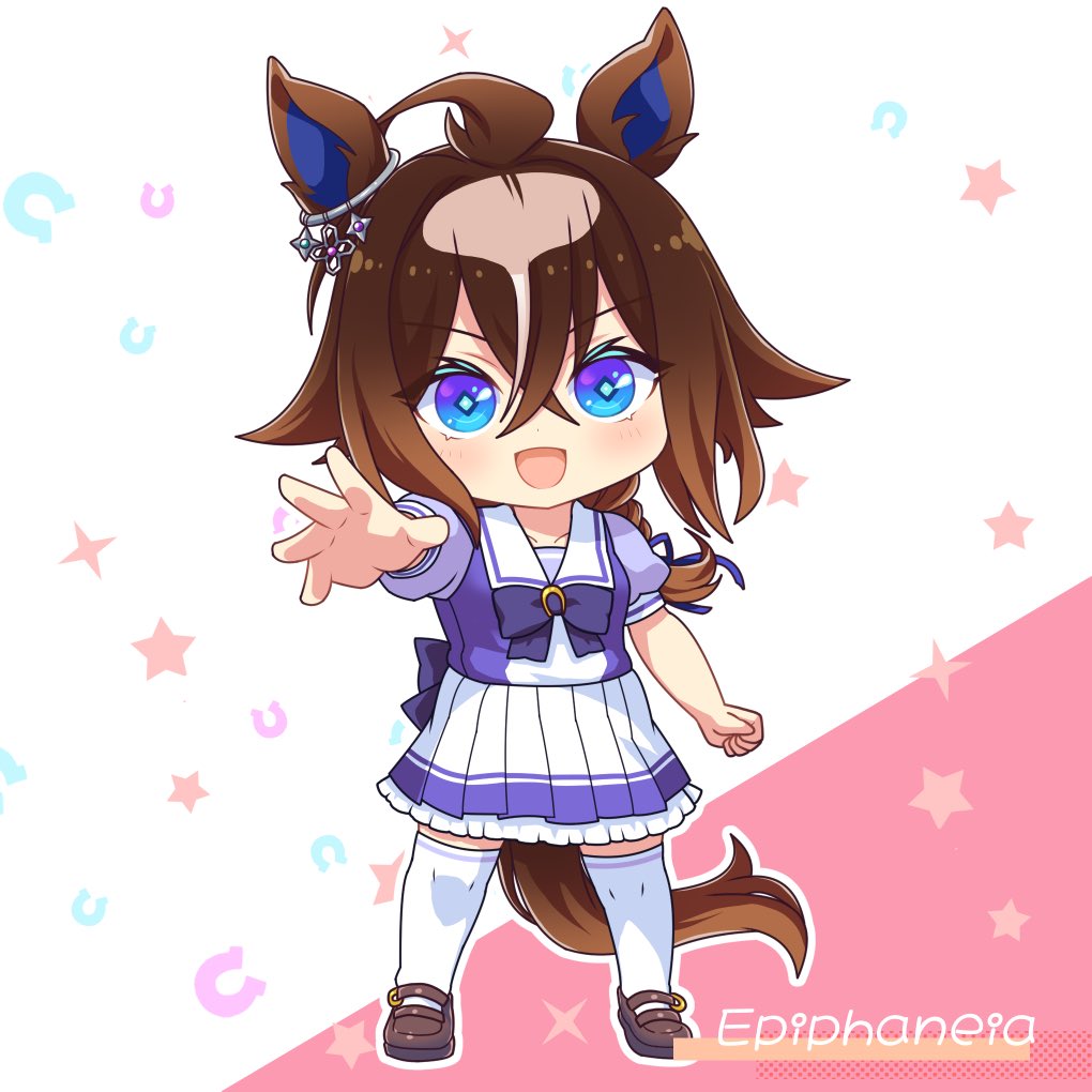 K3maruT's tweet photo. 今日は、この子でお絵描き終わりっと。
エピファネイアー！✨
久しぶりにたくさんのウマ娘達が描けて満足満足( ¯﹀¯ )
 #ウマ娘プリティーダービー
 #ちびキャラ  #デフォルメ
 #イラスト  #エピファネイア https://t.co/VubtO7Lnee
