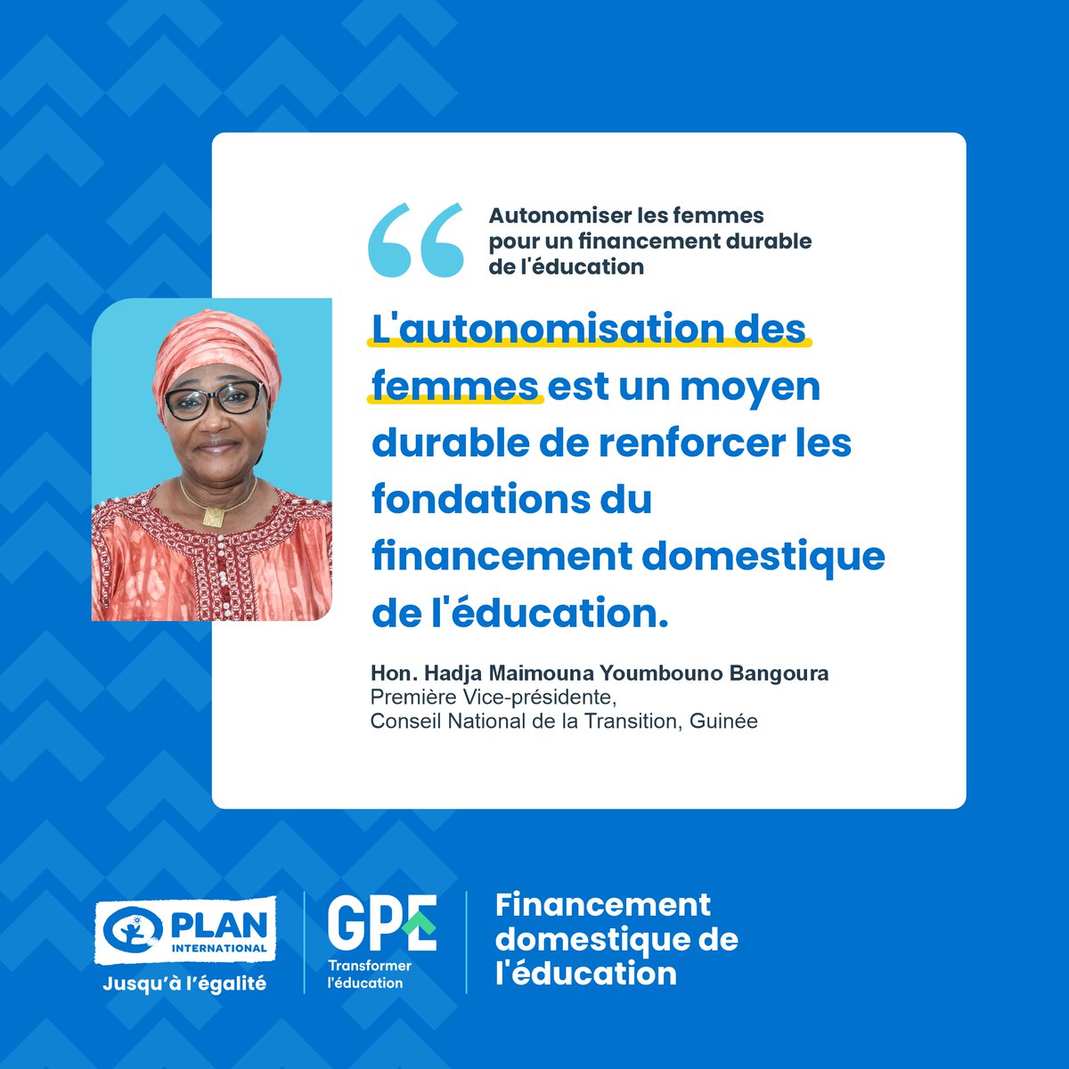 PlanWACA's tweet image. 👩🏽‍🏫💡“L’autonomisation des femmes est un moyen durable de renforcer les fondations du financement domestique de l’éducation" Hon. Hadja Maimouna Youmbouno🇬🇳
Quand les femmes sont incluses, les systèmes éducatifs deviennent + forts et + équitables.

#Education
#FinancingEducation