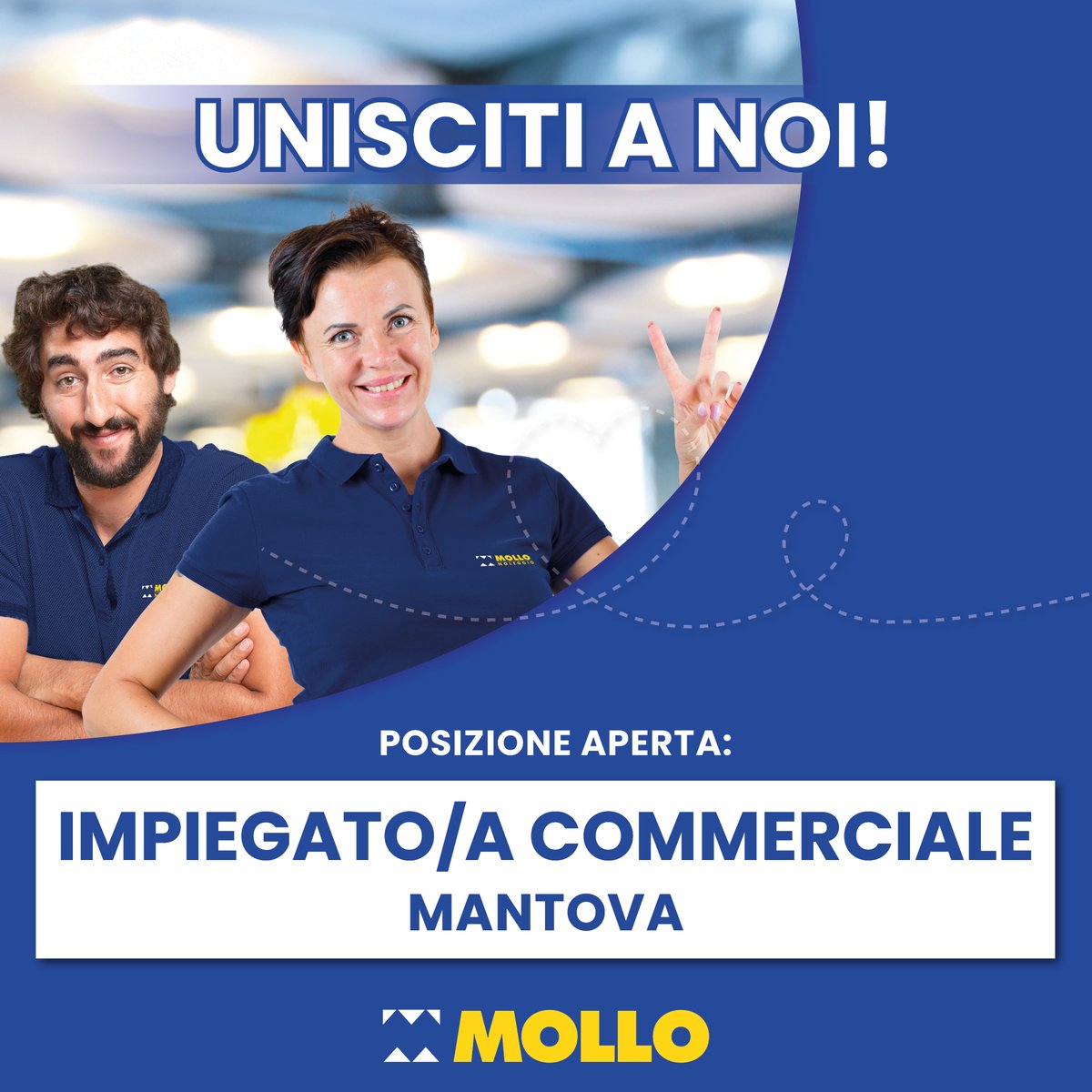 MolloNoleggio's tweet image. UNISCITI ANCHE TU AL #BLUETEAM! CERCHIAMO UN IMPIEGATO/A COMMERCIALE PER LA NOSTRA FILIALE DI MANTOVA.
👉Vuoi maggiori informazioni? Chiamaci al numero 0173.445696
👉mollofratelli.com/lavorare-in-mo…
GRUPPO MOLLO: INSIEME E’ TUTTA UN’ALTRA COSA!
