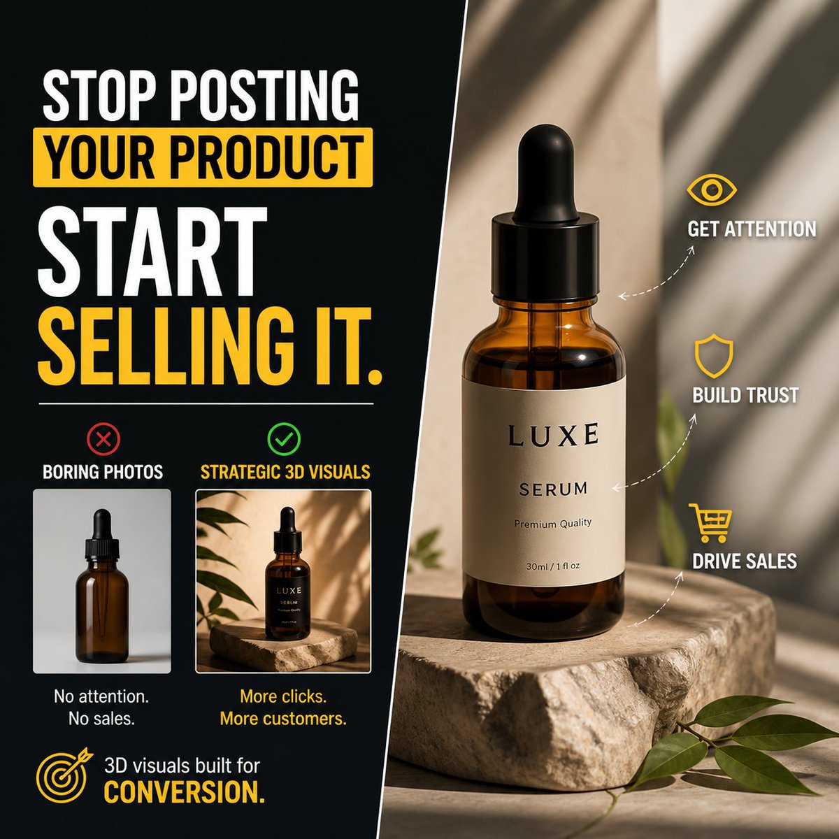 Ben__Studio's tweet image. Stop posting your product… start selling it.
Pretty visuals don’t convert.
Strategy does.
3D isn’t about “looking good” —
If your product isn’t selling,
your visuals are the problem.

#3DDesign #Ecommerce #ProductRendering #Ads #DigitalMarketing #Branding