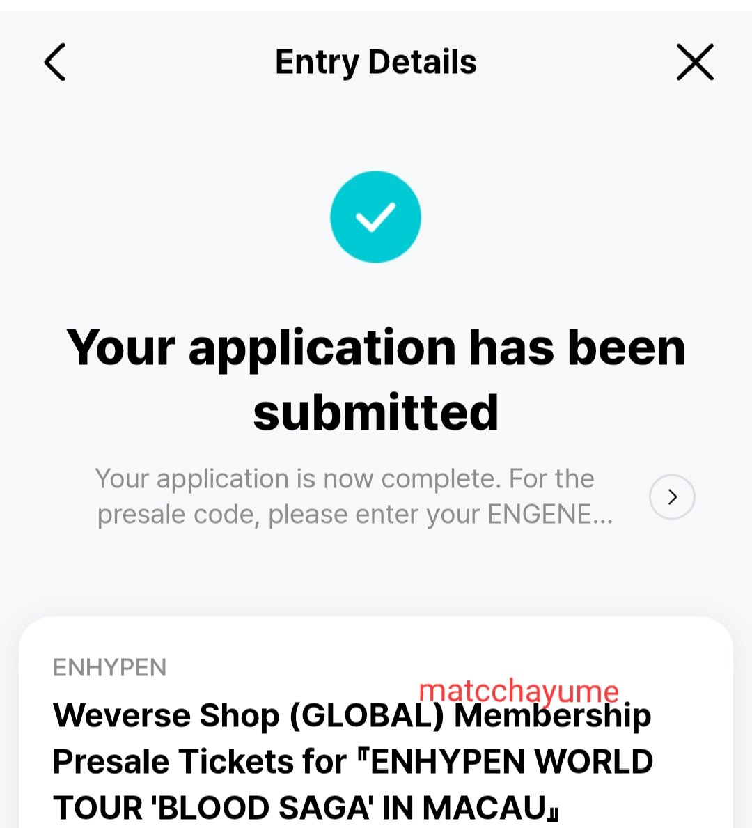 matcchayume's tweet photo. OPEN FOR RENT 

Membership presale code for ENHYPEN world tour blood saga in MACAU

💰35 CNY || 85k IDR || 6 USD
💳PayPal/Alipay/wise/qr/Ina bank

Available ✅✅✅✅
1 code per person, no sharing!

t. want to my wtr sell wts macao weverse https://t.co/DaU28XV2XR