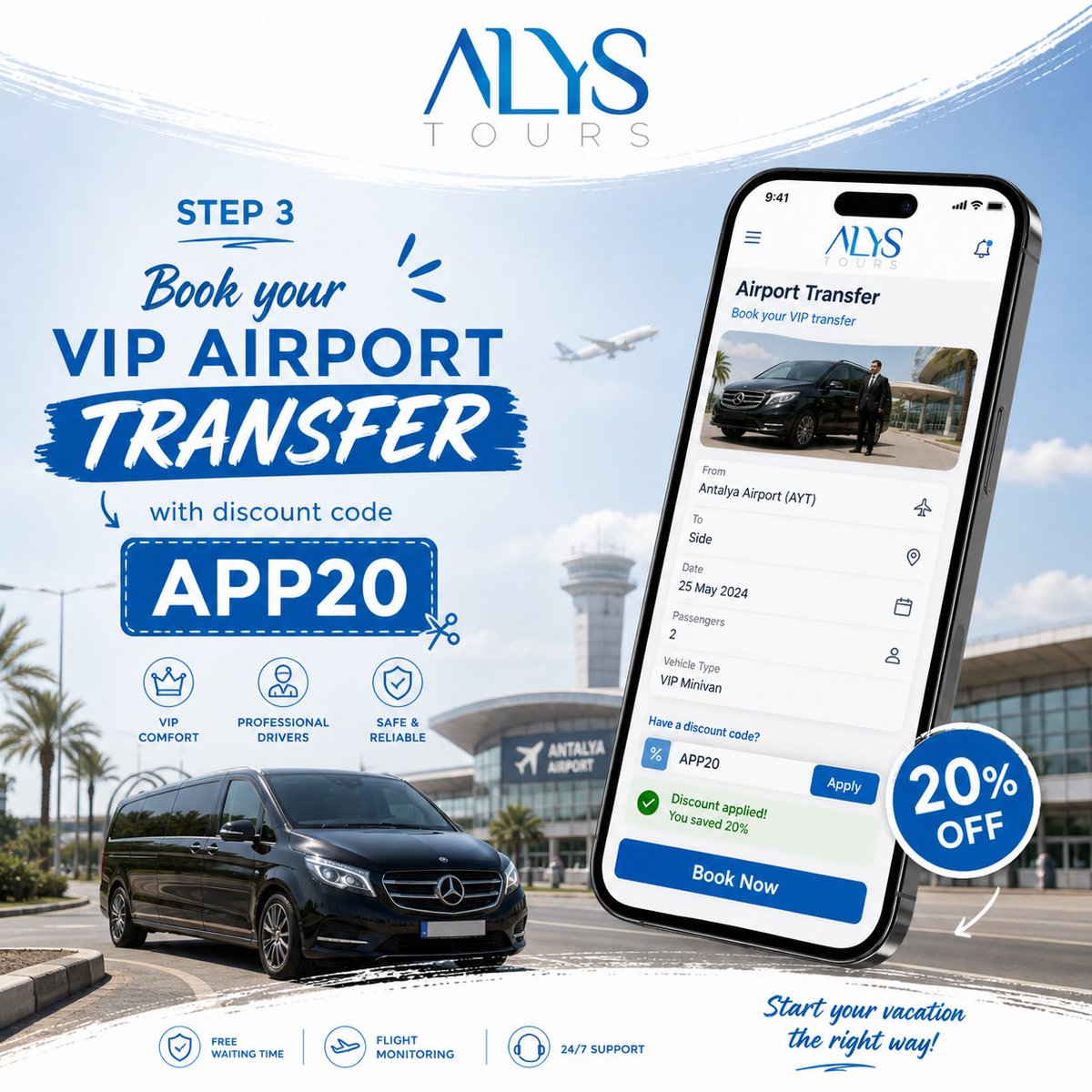 Alys_Tours's tweet image. ✨ Before you arrive in Side, make sure you’re fully prepared for the perfect holiday experience!

From airport transfers to unforgettable activities, everything you need is just one tap away with Alys Tours App. #side #antalya #alystours