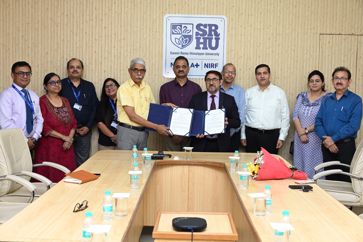 SRHUniversity's tweet photo. SRHU signs MoU with Enparis Bio Pvt. Ltd. to strengthen industry–academia collaboration in healthcare innovation. With Dr. Sudhir Kumar Sharma representing Enparis, the partnership will enable research, training, internships, and knowledge exchange for students and faculty. https://t.co/9CoocvECB8
