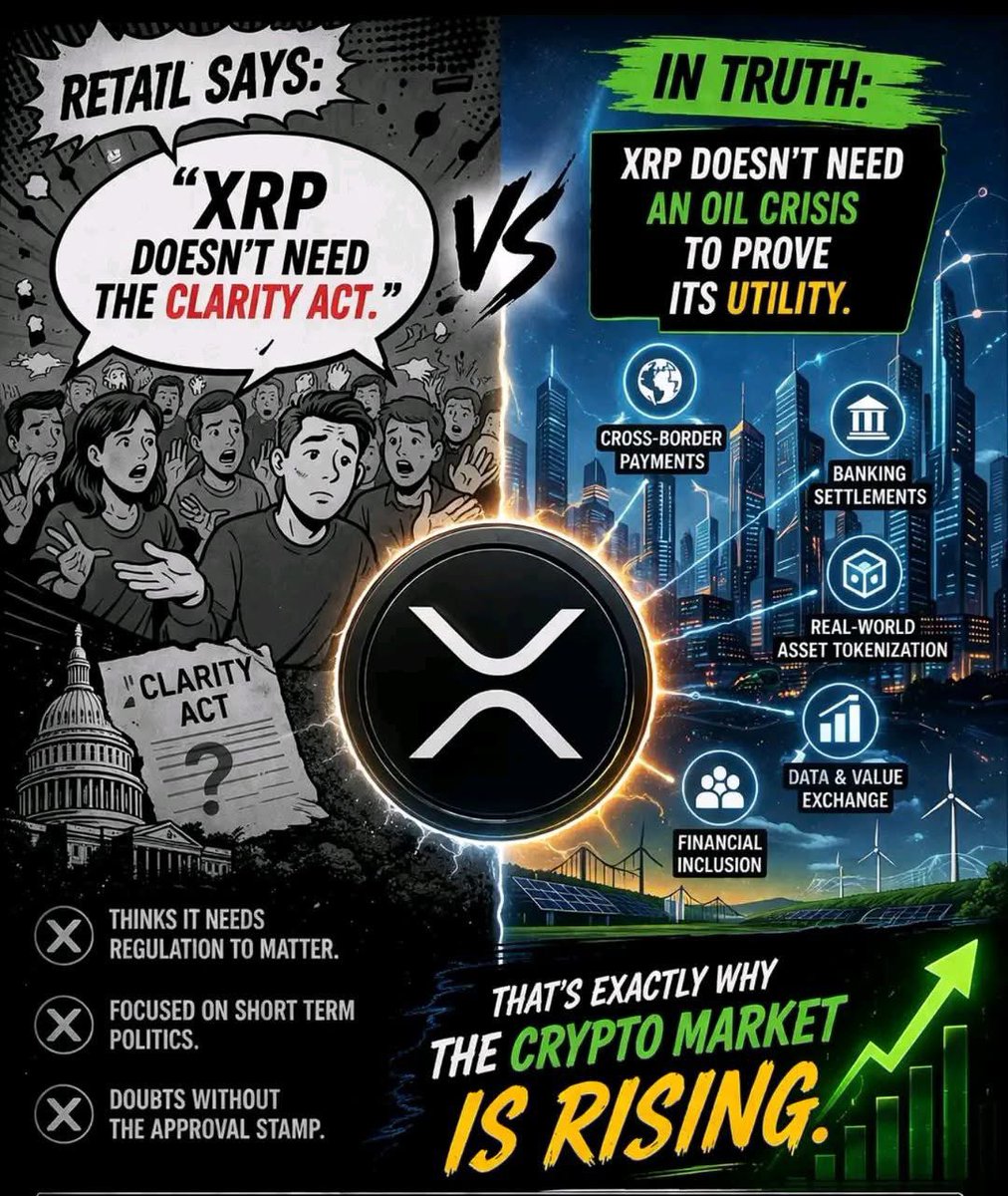 ManeeshChatxrp's tweet image. Retail: “XRP needs CLARITY.”
Reality: XRP was built to work regardless. 👀

Utility doesn’t wait for permission. ⚡
And that’s exactly why the market is waking up.

By the time it’s obvious… it’s already priced in.

#XRP  #XRPL #Utility #Adoption #FutureOfFinance #DigitalAssets