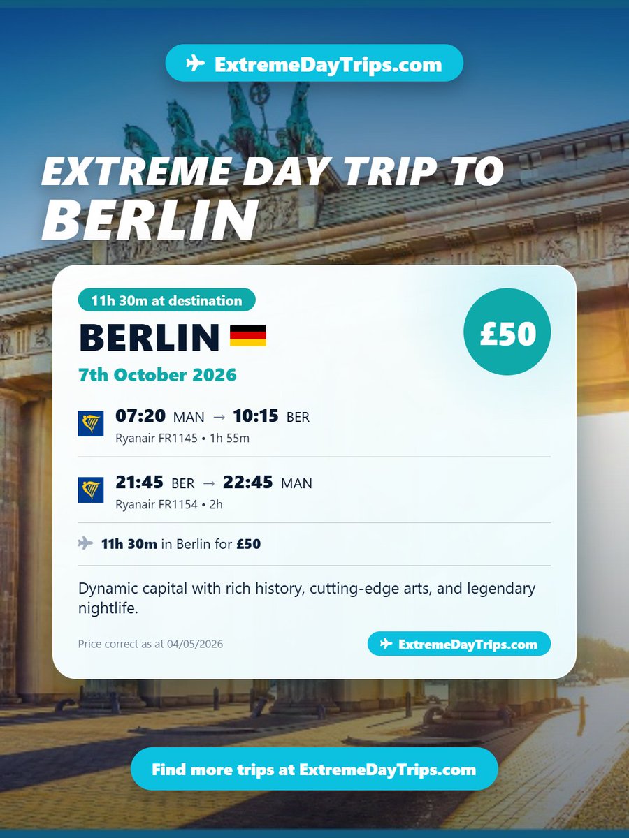 ExtremeDayTrips's tweet photo. Bargain Extreme Day Trips from Manchester Airport under £60. Save this carousel for easy day trip inspiration and find more using the Extreme Day Trip Finder on our website.

#extremedaytrips #extremedaytrip #daytrip #traveldeals https://t.co/rL5SPssG9t