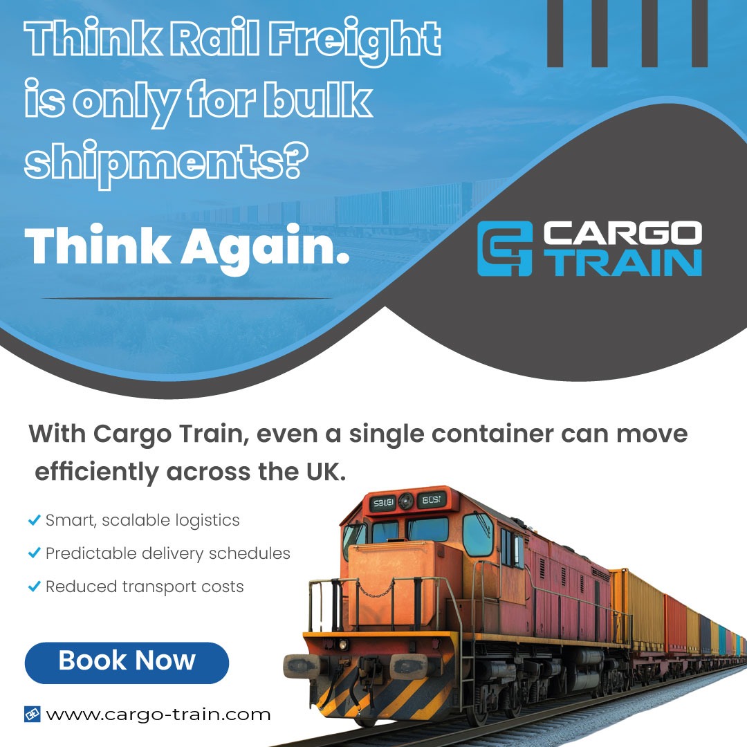 CargoTrain123's tweet image. Think rail freight is only for bulk? Think again 🚆With Cargo Train, even a single container moves efficiently across the UK.✔ Scalable
✔ Reliable
✔ Cost-effectiveBook now 👉 cargo-train.com#RailFreight #Logistics #UKBusiness #SupplyChain #Freight #CargoTrain