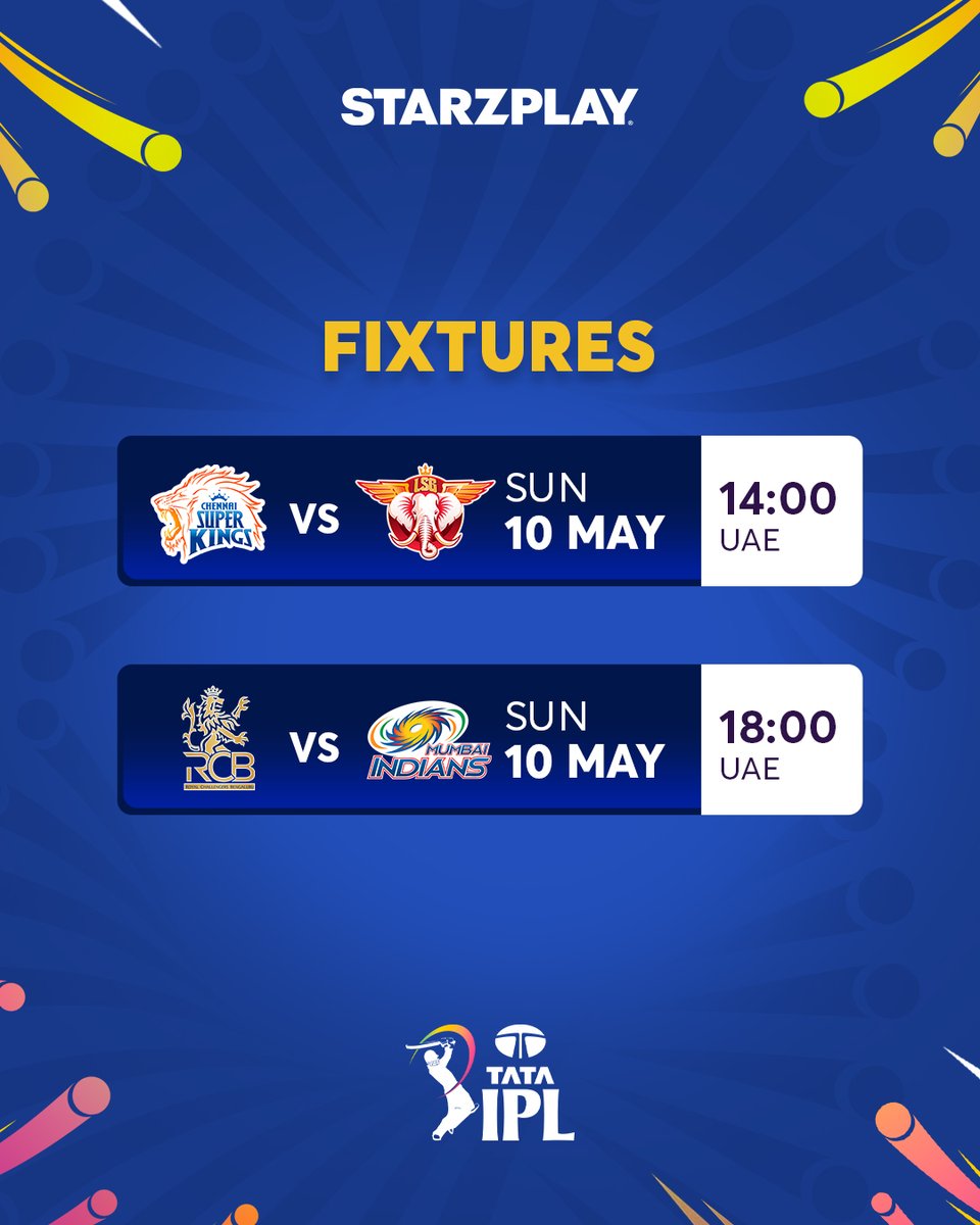 starzplaymasala's tweet photo. Another thrilling week of IPL 2026 is set to begin! 🔥🏏⁣⁣

Big clashes, fierce rivalries, and crucial points on the line as teams battle it out for the top spot! ⚡⁣⁣

Catch every match LIVE only on STARZPLAY 📺⁣⁣

#IPL2026 #MatchWeek #T20Thrill https://t.co/DTQmoys0Dq
