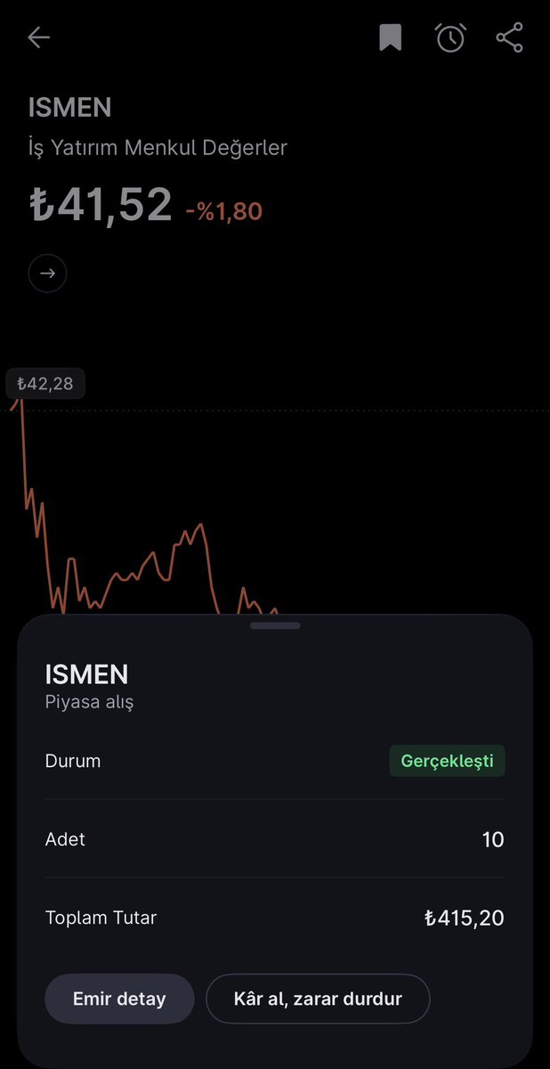 BorsaDevriyesi's tweet image. 🍀 Kızım Doğa için yaptığım yatırımların Mayıs ayının ilk tohumları serpiştirildi;

🚀4 Mayıs 2025 günü midas sayesinde sıfır komisyon farkıyla geleceğe emin adımlarla ilerliyoruz.

🔹5 Lot 271₺ maliyet ile #TUPRS 
🔹10 Lot 51,52₺ maliyet ile #ISMEN 
🔹42 Lot 8,66₺ maliyet ile