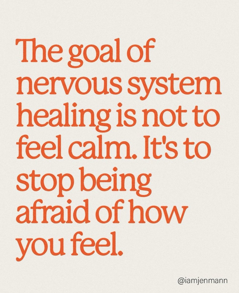 DGCWellness's tweet image. The goal of nervous system healing is not to feel calm. It’s to stop being afraid of how you feel.

#therapy #counseling #nervoussystemregulation #nervoussystemhealing #psychotherapy