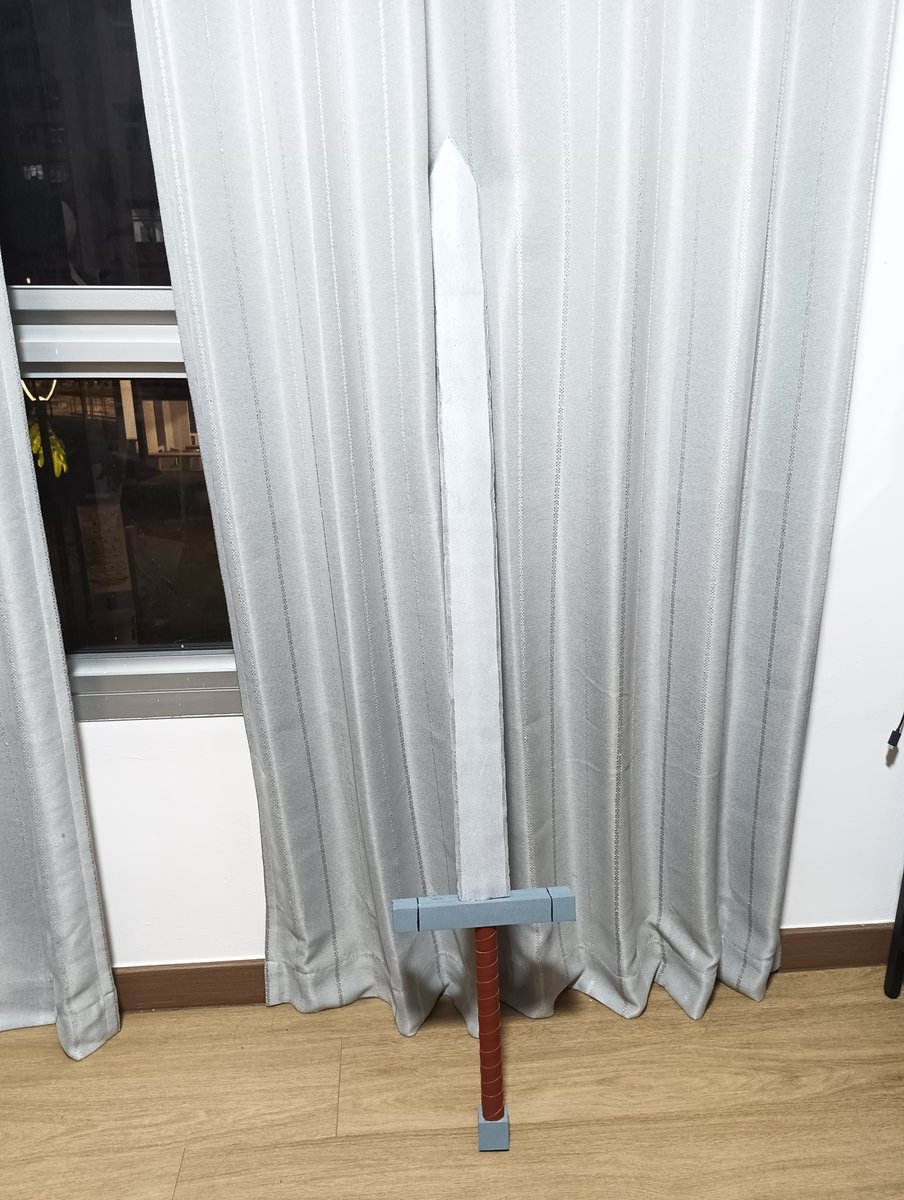 RaybladeNg's tweet photo. 杖と剣のウィストリア. ウィルの武器. using CT light grey spray, CT silver paint, black marker pen, PVC pipe, fake leather & EVA foam. #cosplay #cosplayprop #foamcosplay #propmaking #コスプレ #WistoriaWandandSword #杖と剣のウィストリア #willserfort #ウィルセルフォルト #杖と剣のウィストリアコスプレ