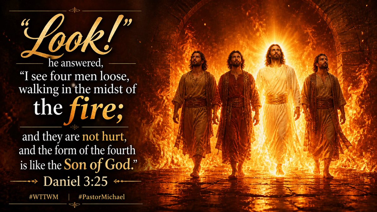 “Look!” he answered, “I see four men loose, walking in the midst of the fire; and they are not hurt, and the form of the fourth is like the Son of God.” Daniel 3:25 #truth #god #jesus #wttwm #backporchponderings