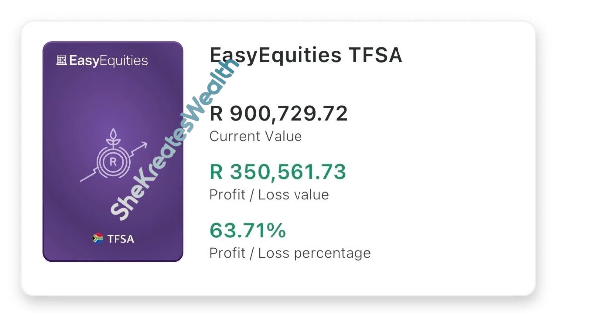 KreatesWealth's tweet photo. 1/4

1st in my bloodline 🥹🥹

TFSA crosses 900k
This is what ETFs can do for you

No cash (coz a cash TFSA wont beat inflation)
No Unit Trusts (coz I don’t like paying high fees for average returns)

No individual shares or Crypto (not allowed inside a TFSA)

No Forex, no Ponzi https://t.co/1j1s0gEUTY