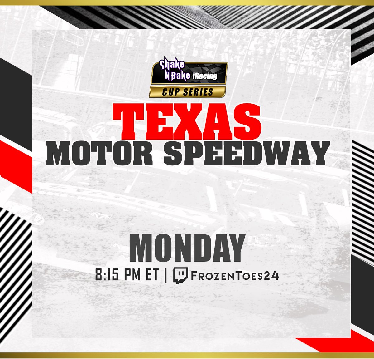 RacingSnb's tweet photo. Round 6, and we’re headed to the Lone Star State! 
Tune in to catch the action with @msisoler1531 &amp; @TheFrozenToes24 

⭐️Driver Spotlight⭐️
@tomtomflitty 
@brendanbook97 https://t.co/aFVJMvPDKZ