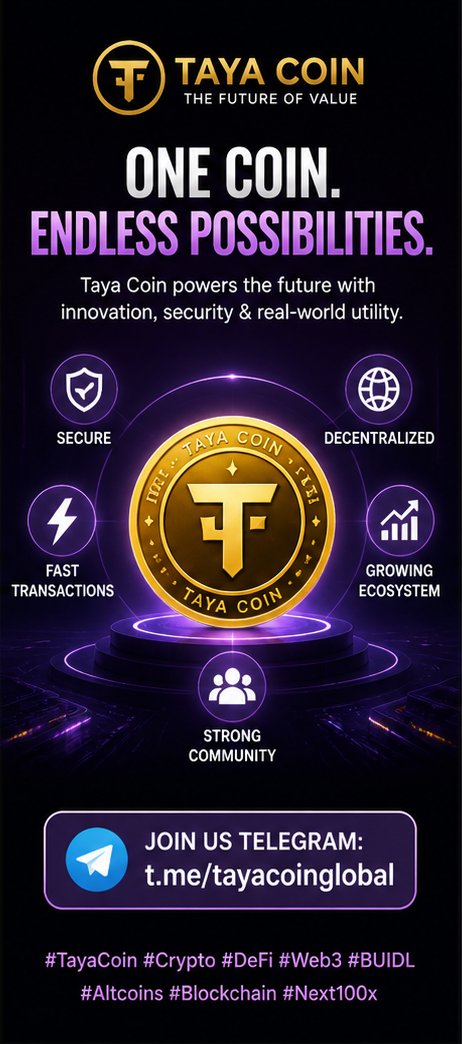 CoinTaya's tweet photo. The future of crypto is being built NOW…
Are you early or late?
TAYA COIN is gaining momentum with a strong community & real vision.
Don’t miss the wave 🌊

👉 Join Us Telegram: https://t.co/OLhtzxanqt

#TayaCoin #Crypto #Altcoins #BullRun #Web3 #CryptoNews #DeFi #ToTheMoon #HODL #Next100x