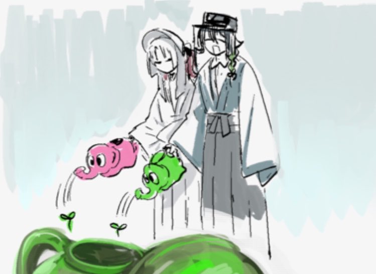 みどりの日だなあと思いながら描いた