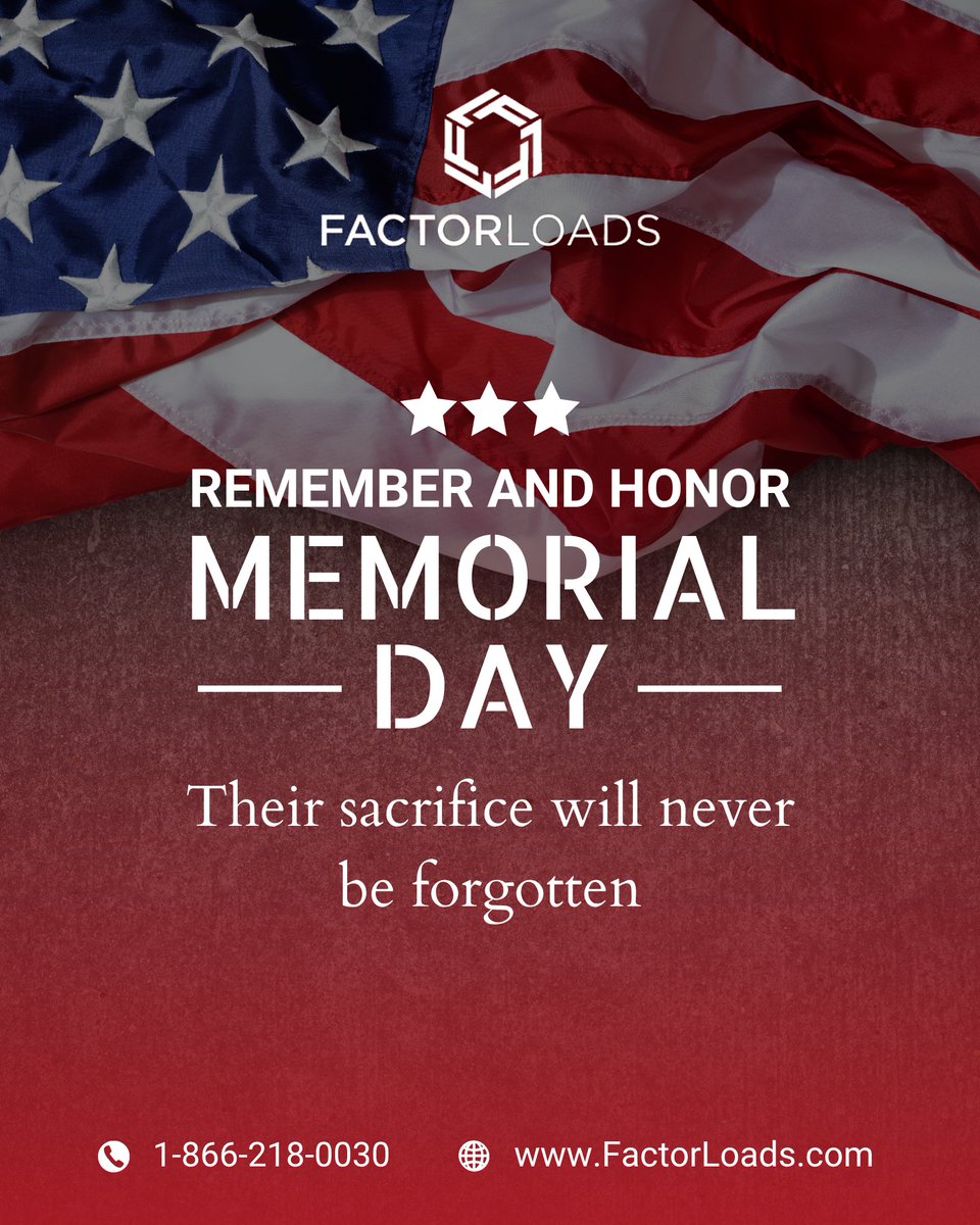 Factorloads's tweet photo. This Memorial Day, we pause to honor the brave individuals who made the ultimate sacrifice. Their legacy of service inspires everything we do.
Call 866-218-0030 or visit https://t.co/mjN1YcuM8s.

#MemorialDay #RememberAndHonor #ServiceAndSacrifice #HomeOfTheBrave #Gratitude https://t.co/4mFX5ic4YD