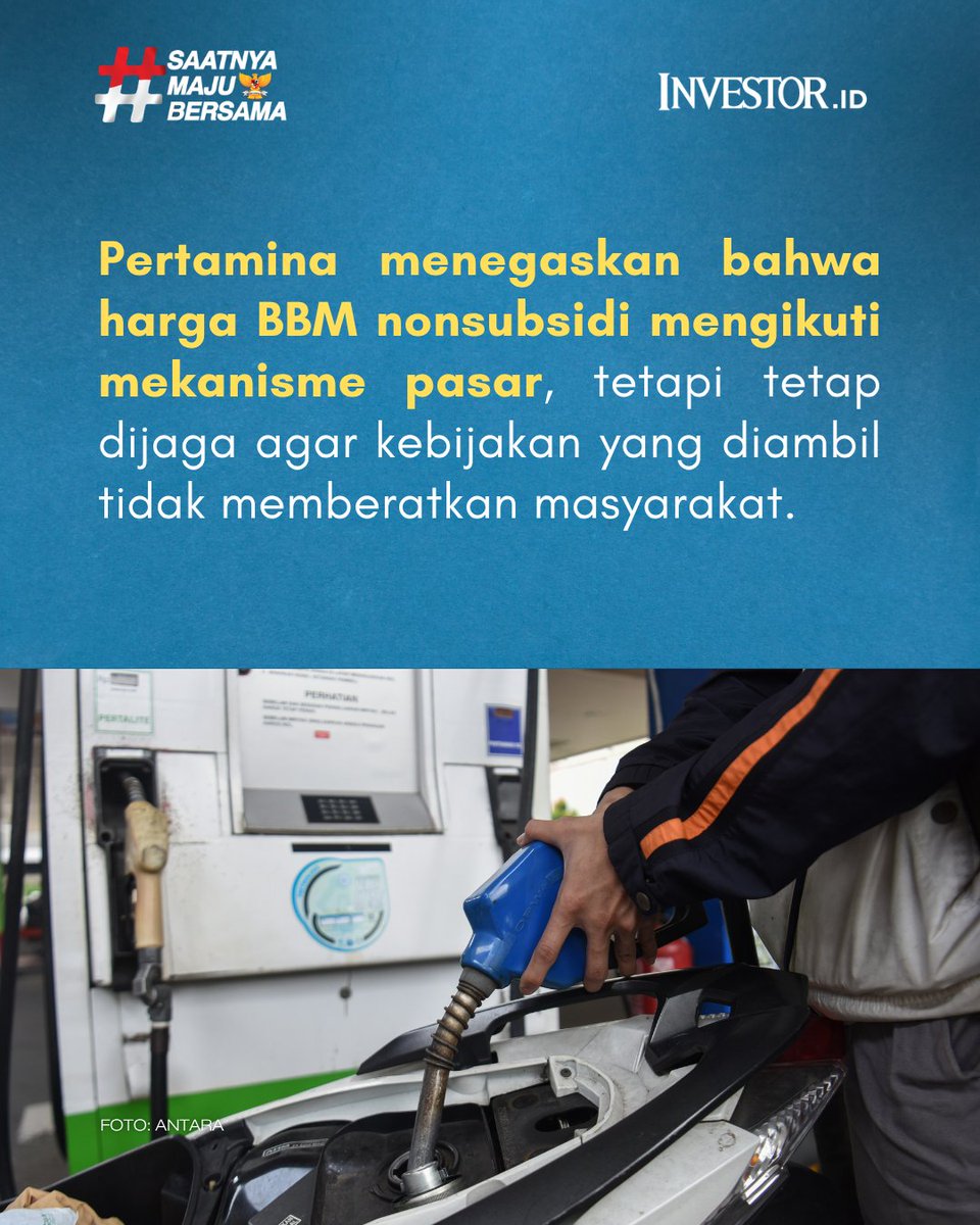 InvestorID's tweet image. Harga Pertamax tetap di Rp12.300, menurut kalian, kebijakan ini sudah tepat atau seharusnya ikut turun/naik mengikuti pasar?

Baca terus investor.id dan unduh aplikasi Investor Daily di iOS dan App Store!

#InvestorDaily #BBM #Subsidi #Pertamina #SaatnyaMajuBersama
