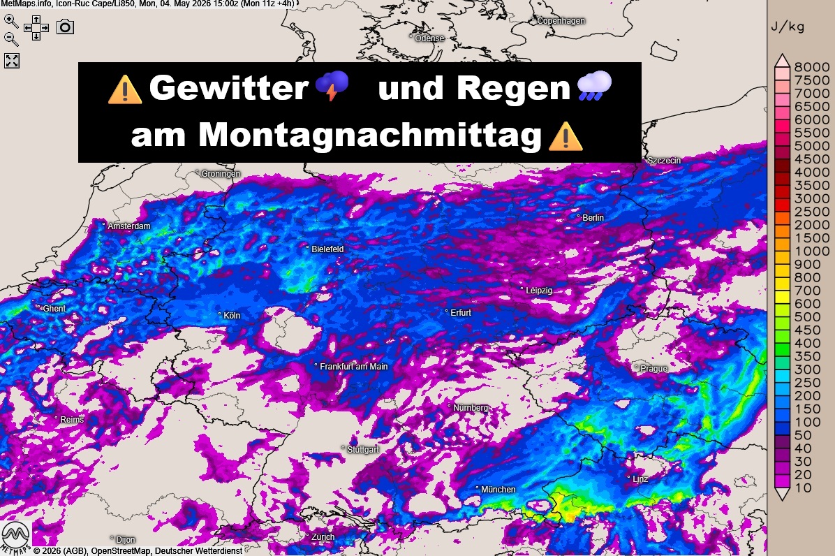 DonnerwetterDe's tweet image. +++ACHTUNG ⚠️: #Gewitter und teils kräftiger #Regen am Nachmittag❗+++

Wo es kracht und wer in den nächsten Stunden einen besonders stabilen Regenschirm braucht ☔️ 🌧️, erfahrt Ihr in unserem aktuellen Deutschlandwetter!

➡ donnerwetter.de/deutschland-we…

#Wetter