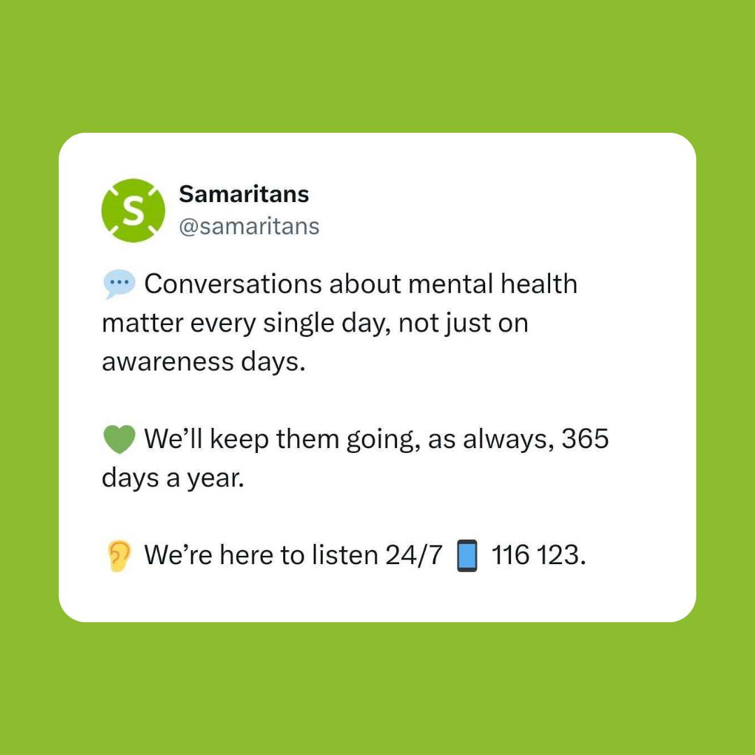 Samaritans NI tweet media
